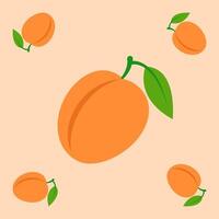apricot fruit seamless for pattern fabric, simple apricot fruit cute repeat in square background, illustration fruit pattern vector