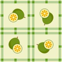 jackfruit fruit seamless for pattern fabric, simple jackfruit fruit cute repeat in square background, illustration fruit pattern wallpaper vector