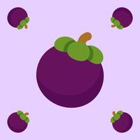 mangosteen fruit seamless for pattern fabric, simple mangosteen fruit cute repeat in square background, illustration fruit pattern vector