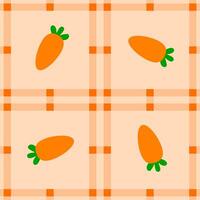 carrot fruit seamless for pattern fabric, simple carrot fruit cute repeat in square background, illustration fruit pattern wallpaper vector