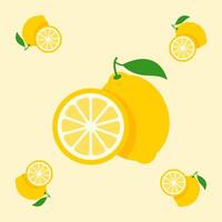 lemon fruit seamless for pattern fabric, simple lemon fruit cute repeat in square background, illustration fruit pattern vector