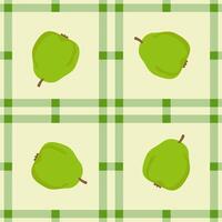 guava fruit seamless for pattern fabric, simple guava fruit cute repeat in square background, illustration fruit pattern wallpaper vector
