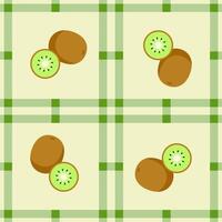 kiwi fruit seamless for pattern fabric, simple kiwi fruit cute repeat in square background, illustration fruit pattern wallpaper vector