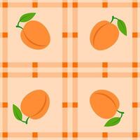 apricot fruit seamless for pattern fabric, simple apricot fruit cute repeat in square background, illustration fruit pattern wallpaper vector