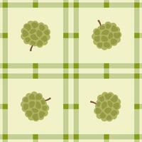 custard apple fruit seamless for pattern fabric, simple custard apple fruit cute repeat in square background, illustration fruit pattern wallpaper vector