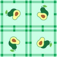 avocado fruit seamless for pattern fabric, simple avocado fruit cute repeat in square background, illustration fruit pattern wallpaper vector