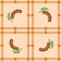 tamariind fruit seamless for pattern fabric, simple tamariind fruit cute repeat in square background, illustration fruit pattern wallpaper vector