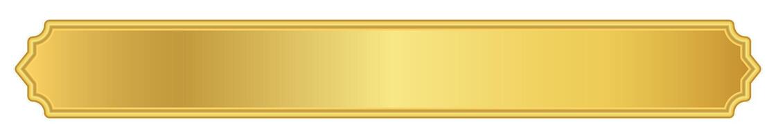 golden label graphic for banner background, luxury gold frame, empty golden name plate vector