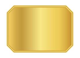 golden label graphic for banner background, luxury golden frame, empty gold name plate vector