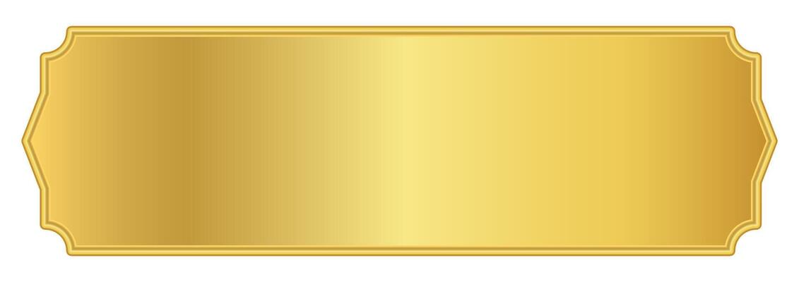 golden label graphic for banner background, luxury gold frame, gold name plate