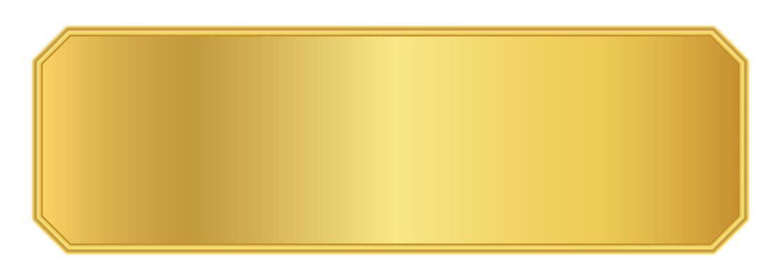 gold label graphic for banner background, luxury golden frame, golden name plate