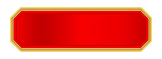 red label frame, luxury golden frame, red name plate vector