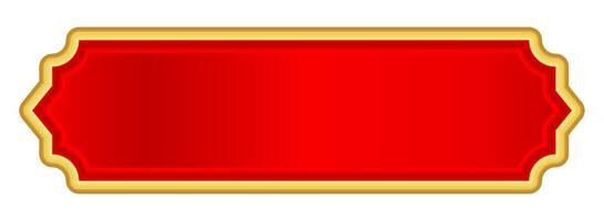 red luxury gold frame templat, red name plate with golden frame vector