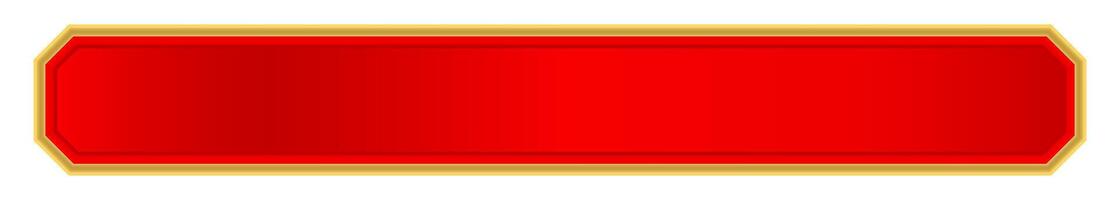 red label for banner, red luxury gold frame, red name plate vector