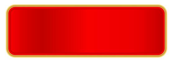 red gold label for banner, luxury golden frame, red name plate vector
