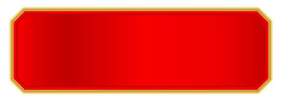 red gold label for banner, red gold frame, red name plate vector