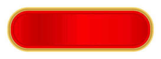 red label for banner, luxury golden frame templat, red name plate with golden frame vector