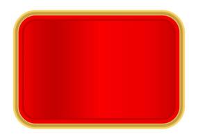 red label for banner, red luxury golden frame templat, red name plate with golden frame vector