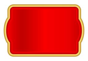 red gold label for banner, red luxury golden frame templat, name plate with gold frame vector