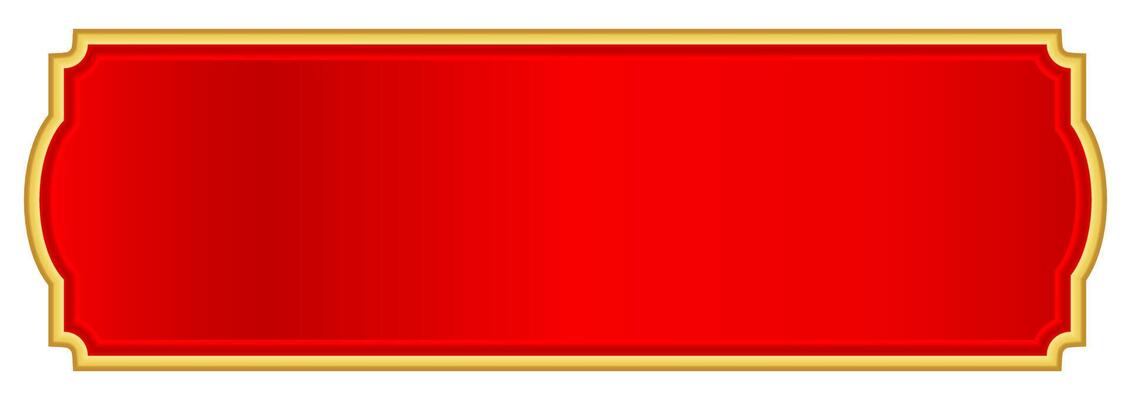 red gold label for banner, red luxury golden frame, name plate