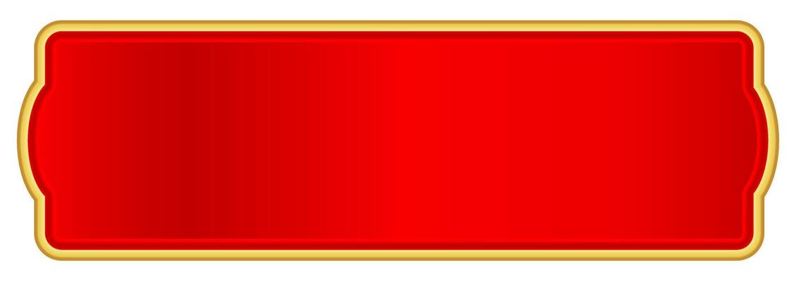red gold label for banner, red luxury golden frame