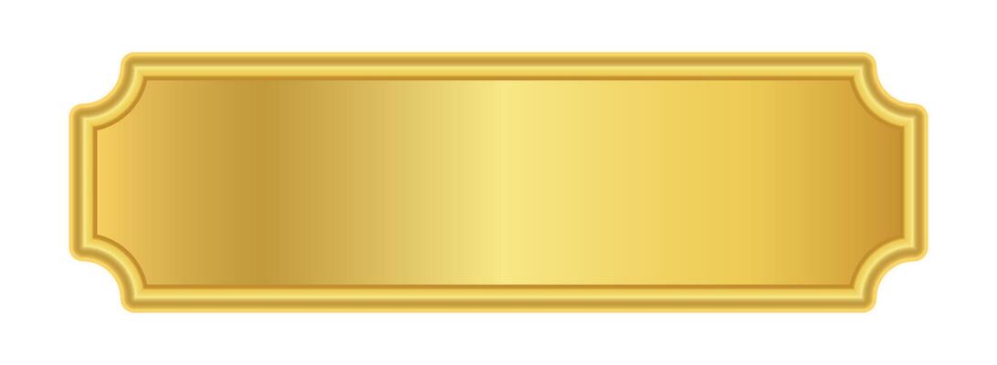 golden label for banner background, luxury gold frame, gold name plate