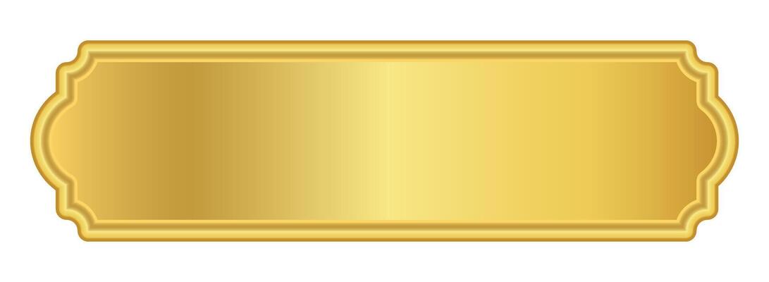 golden label for banner background, luxury gold frame, golden name plate