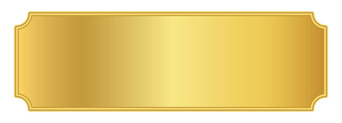 gold label for banner background, luxury golden frame, golden name plate