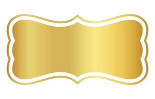 gold label frame, sticker tag golden frame, label of price, badge golden for name card vector