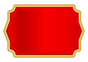 red gold label for banner, red luxury golden frame templat, name plate with golden frame vector