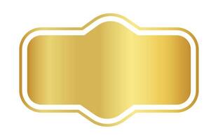 golden label frame, sticker tag gold frame, label of price, badge golden for name card vector