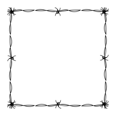 wire barb silhouette frame, square shape, wire frame graphic art line