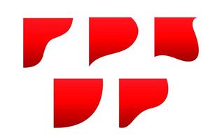 red wave shape, curve border for element graphic, curved shape for banner vector