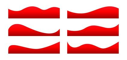red wave shape, curve footer border, curve lines element graphic, curved shape for banner vector