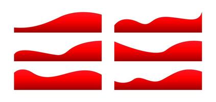 wave shape red, curve footer border, curve lines element graphic, curved shape for banner vector