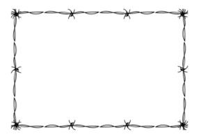 wire barb silhouette frame, rectangle shape, wire frame graphic art line vector