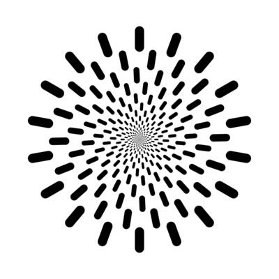 star halftone radial shape, graphic explosion in circle form, fireworks star explosion dotted gradient halftone, geometric spiral background