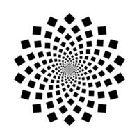 square halftone radial, graphic explosion in circle form, fireworks star explosion dotted gradient halftone, geometric spiral background vector