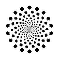 flower halftone radial, graphic explosion in circle form, fireworks flower explosion dotted gradient halftone, geometric spiral background vector