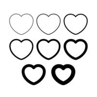 heart line shape icon, heart shape outline, heart frame, love icon for valentines day vector