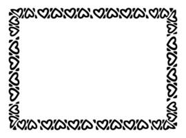 framework decorative with heart doodle art line, picture frame with heart shape outline continues vector