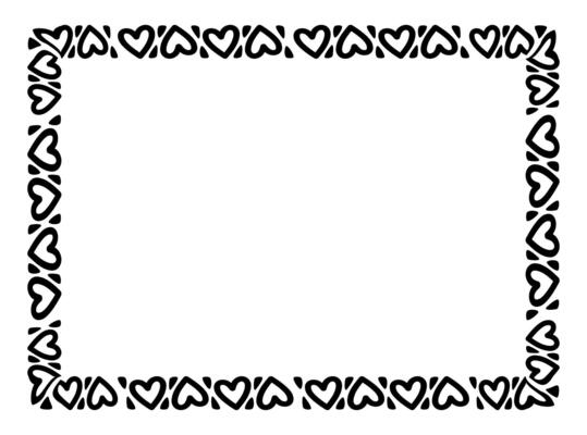 framework decorative with heart doodle art line, picture frame with heart shape outline continues