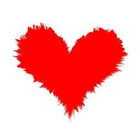 red heart icon, heart shape stain, splatter red heart symbol vector