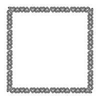 heart frame square doodle line art vector