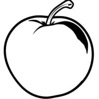 Simple Line Drawing Of A Single Red Apple Fruit vector