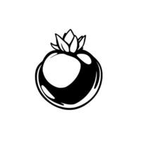 Stylized Illustration Of A Single Large Blueberry With A Flower-Like Calyx vector