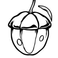 Stylized Pumpkin Design With Protruding Tongue Illustration vector