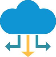 Cloud Data Distribution icon image. Suitable for mobile apps, web apps and print media. vector