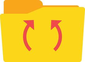 A folder with two arrows pointing in different directions vector