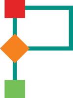 A diagram of a square with a red and green square vector